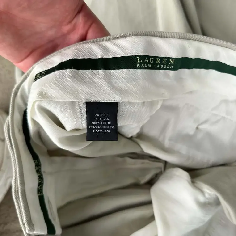 Lauren Ralph Lauren Men's Pleated Cotton Cuffed Trousers